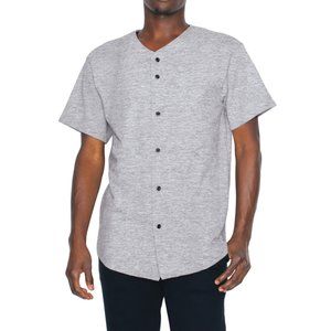 Brand New American Apparel Thick Knit Baseball Jersey Tee Shirt - Heather Grey